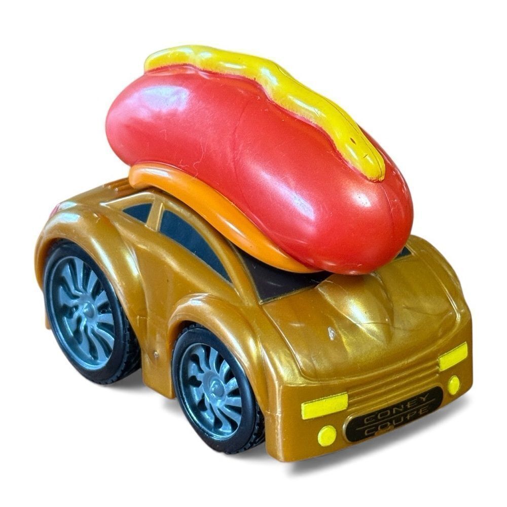 Vintage Sonic Hot Dog Car Toy - Gold and Red